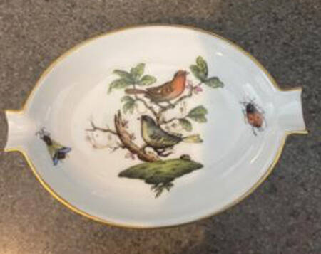 Rothschild Bird (RO) 4" Oval Ashtray with Lips