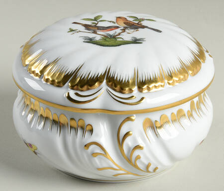 Rothschild Bird (RO) 5" Embossed Bon Bon & Lid