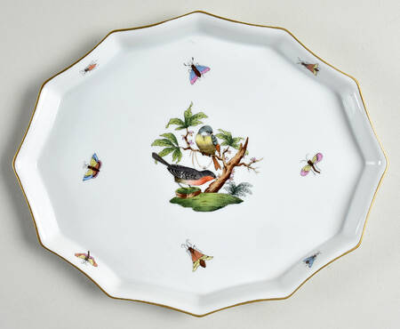 Rothschild Bird (RO) 9" Scalloped Tray by Herend
