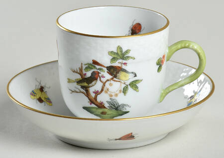 Rothschild Bird (RO) Flat Demitasse Cup & Saucer Set