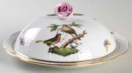 Rothschild Bird (RO) Muffin Dish & Lid by Herend