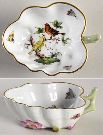 Rothschild Bird (RO) 4" Leaf Dish by Herend