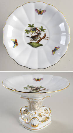 Rothschild Bird (RO) Round Compote (Height X Width) by Herend