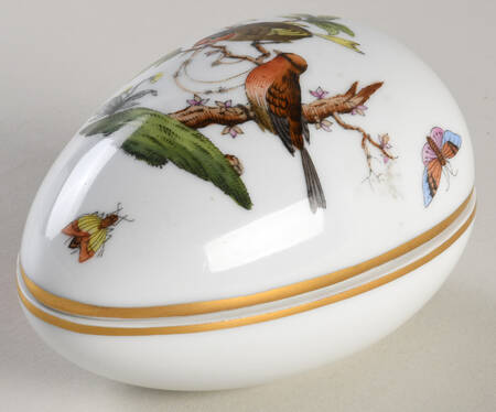 Rothschild Bird (RO) 4" Egg Box & Lid by Herend