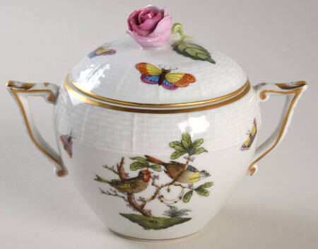 Rothschild Bird (RO) Sugar Bowl & Lid by Herend