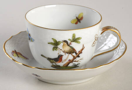 Rothschild Bird (RO) Flat Demitasse Cup & Saucer Set