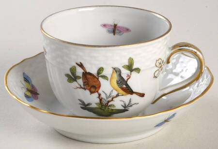 Rothschild Bird (RO) Flat Demitasse Cup & Saucer Set