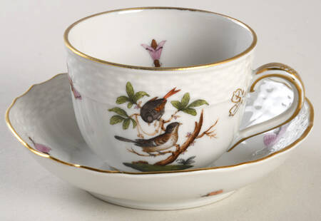 Rothschild Bird (RO) Flat Demitasse Cup & Saucer Set