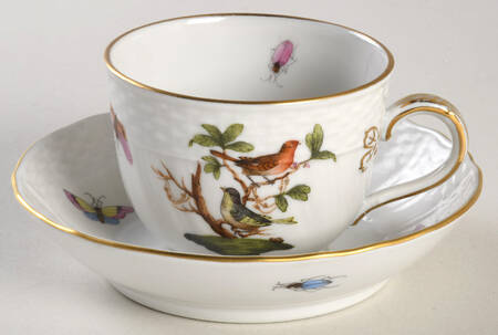 Rothschild Bird (RO) Flat Demitasse Cup & Saucer Set