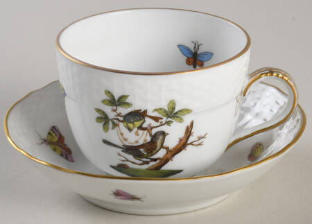 Rothschild Bird (RO) Flat Demitasse Cup & Saucer Set