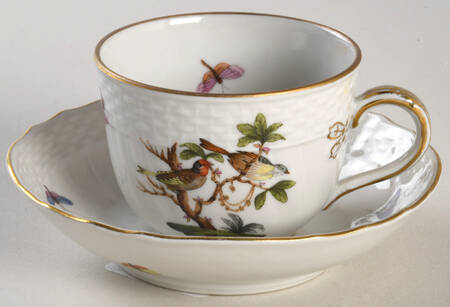 Rothschild Bird (RO) Flat Demitasse Cup & Saucer Set