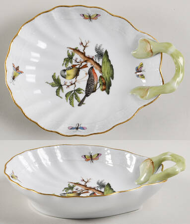 Rothschild Bird (RO) 6" Handled Shell Shaped Dish