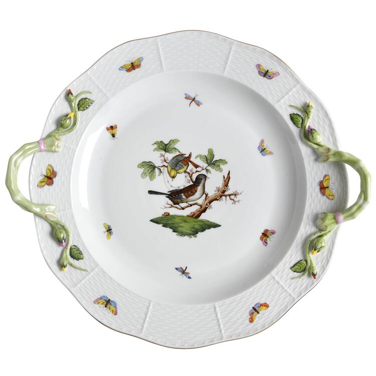 Rothschild Bird (RO) 15" Handled Chop Plate (Round Platter)