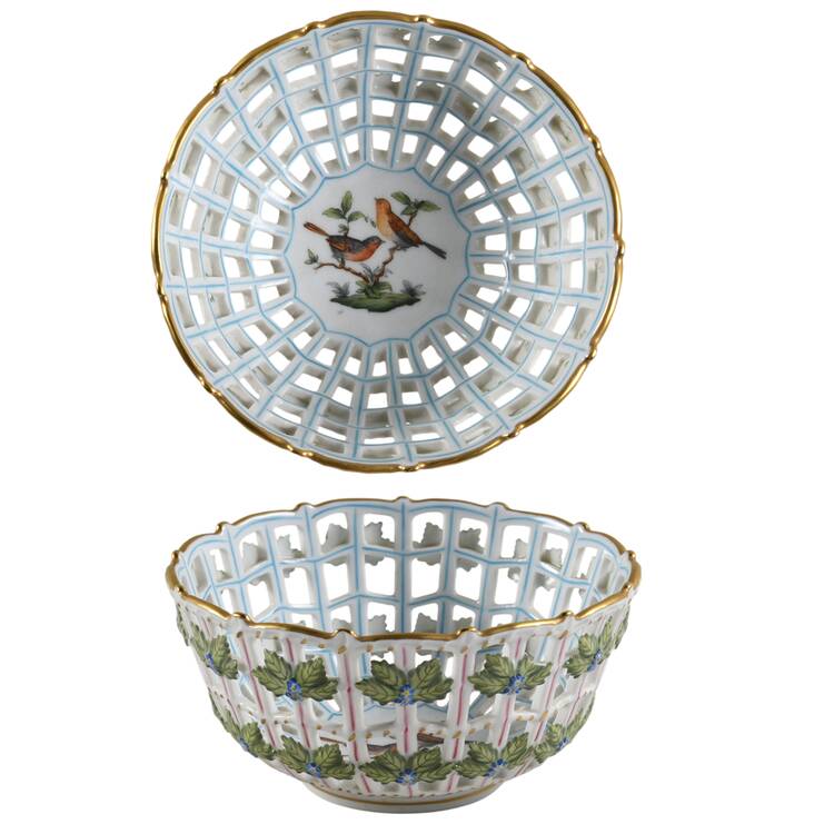 Rothschild Bird (RO) 6" Round Open Weave Basket