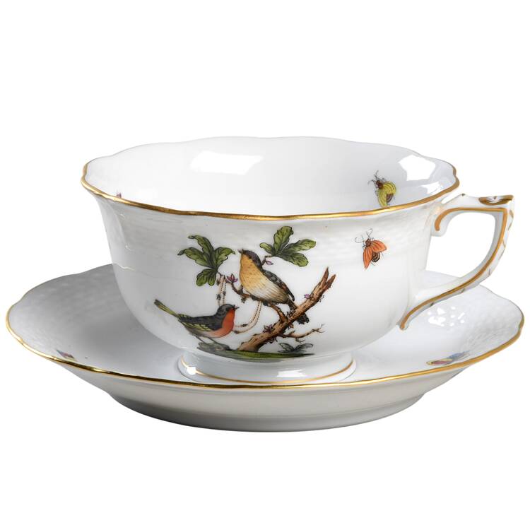 Rothschild Bird (RO) Breakfast Cup & Saucer Set by Herend