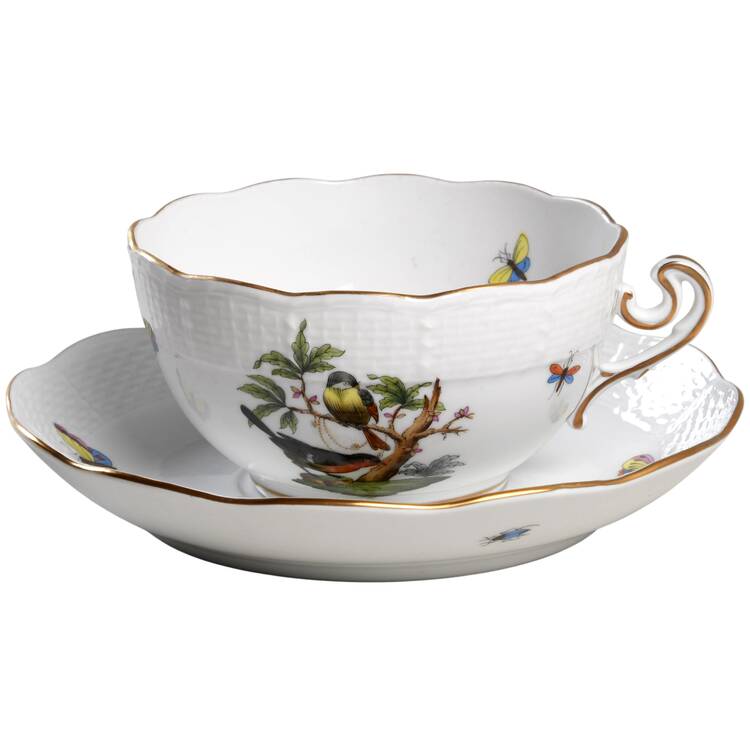 Rothschild Bird (RO) Breakfast Cup & Saucer Set by Herend