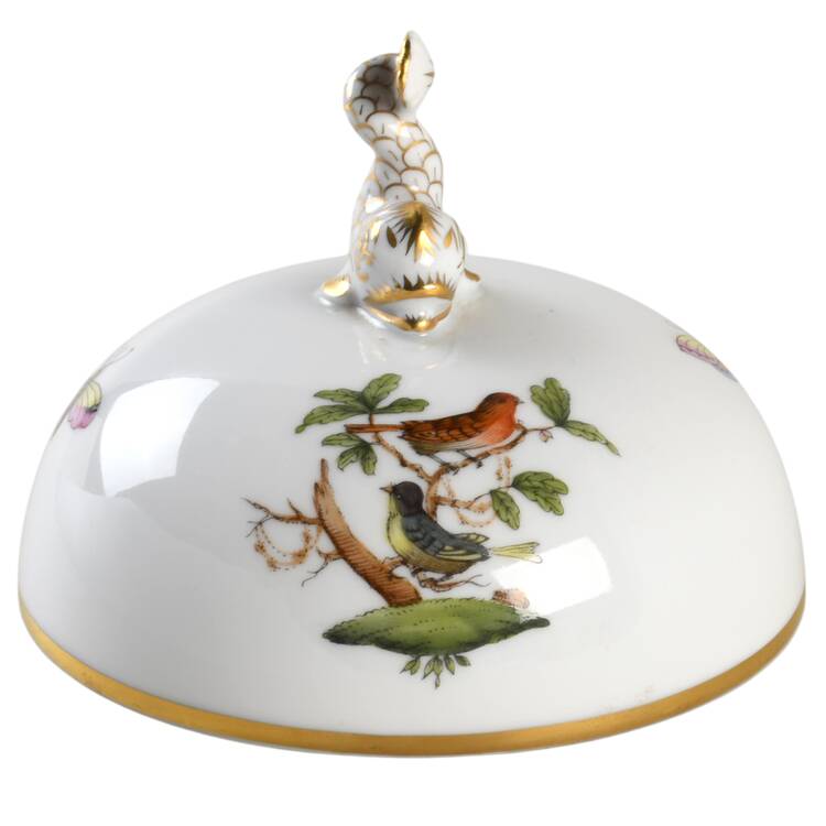 Rothschild Bird (RO) Lid for Bonbonniere with Dolphin