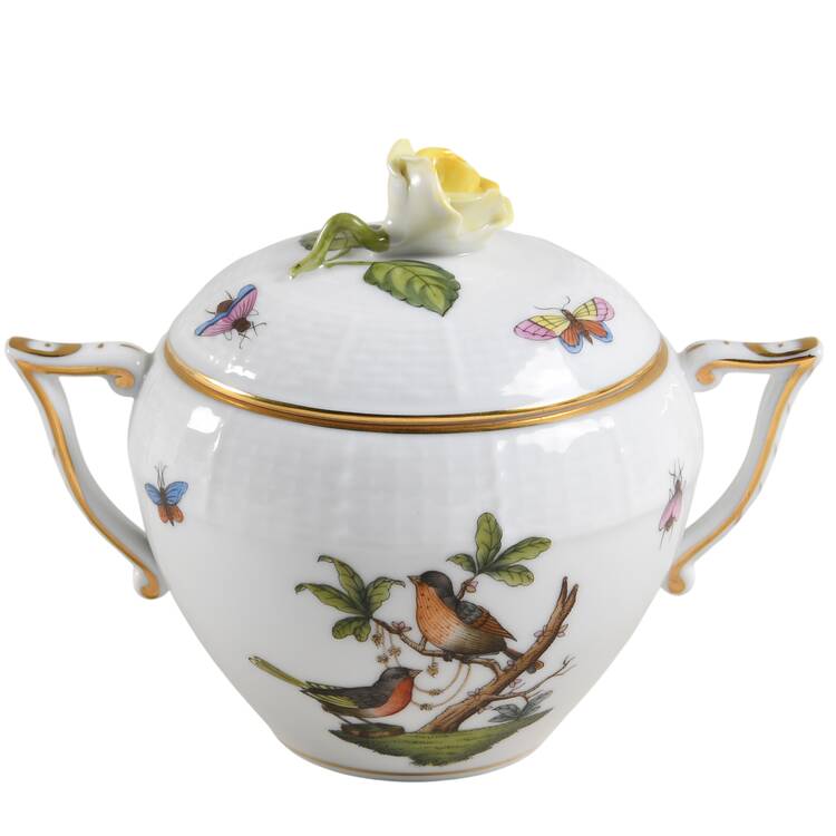 Rothschild Bird (RO) Sugar Bowl & Lid