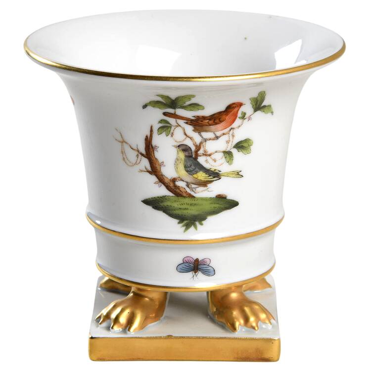 Rothschild Bird (RO) 4" Claw Footed Vase
