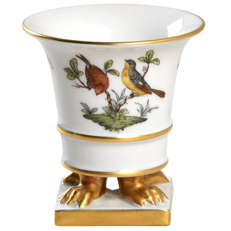 Rothschild Bird (RO) 3" Small Claw Footed Vase