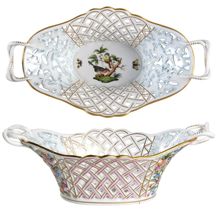 Rothschild Bird (RO) 11" Oval Pierced Basket