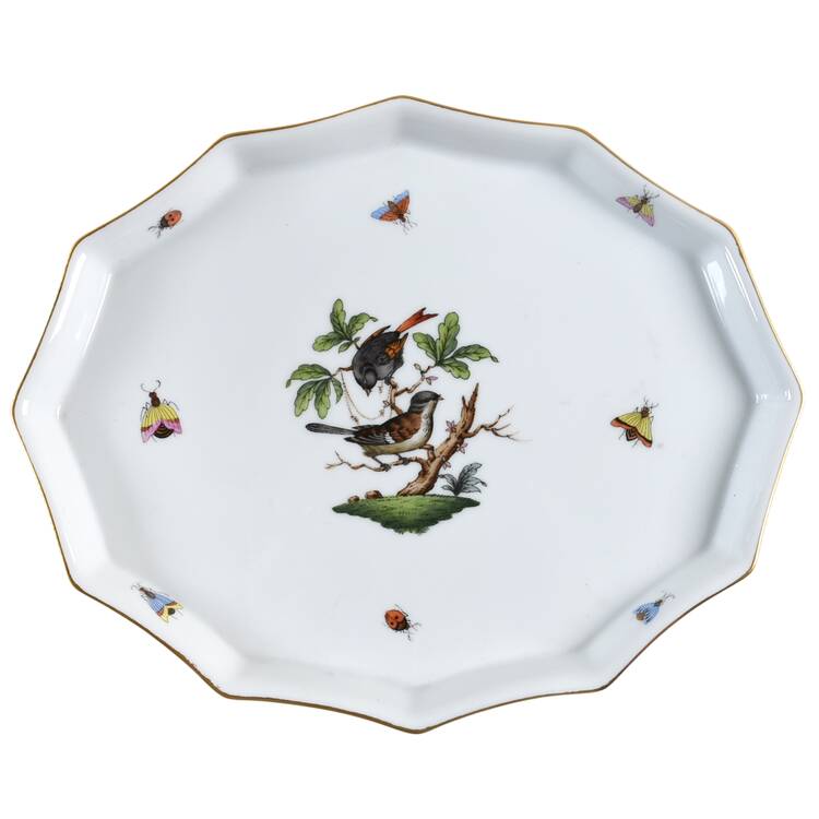 Rothschild Bird (RO) 9" Scalloped Tray