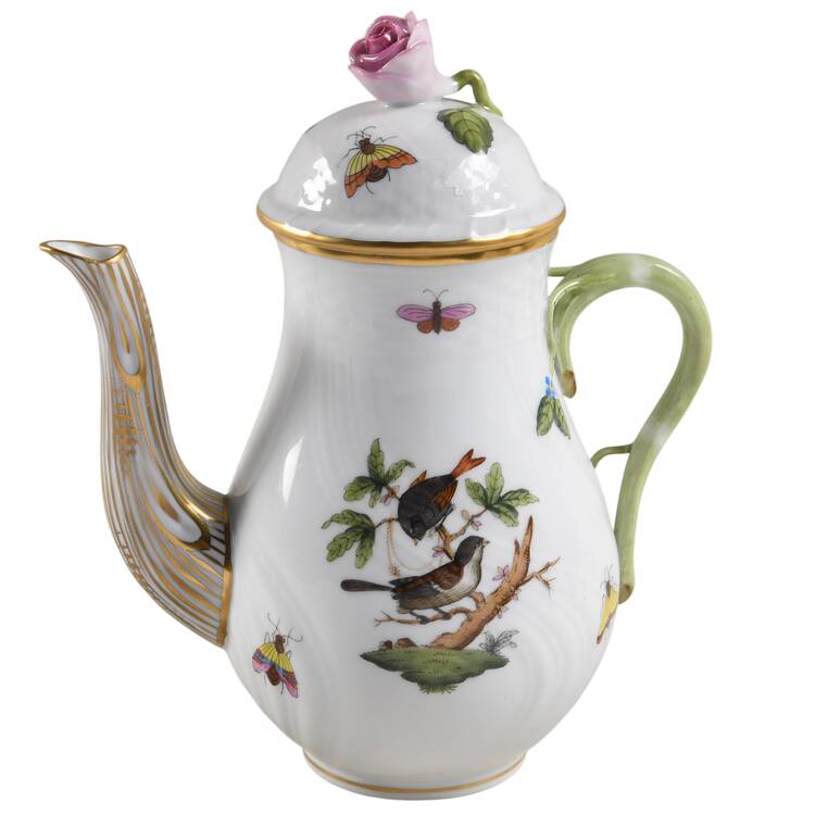 Rothschild Bird (RO) Mini Coffee Pot & Lid by Herend