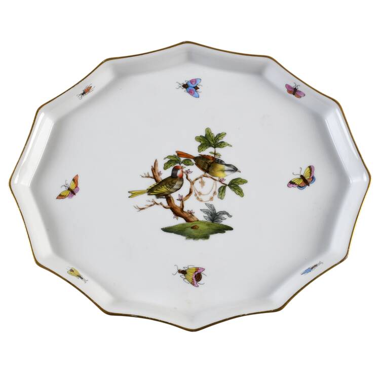 Rothschild Bird (RO) 9" Scalloped Tray