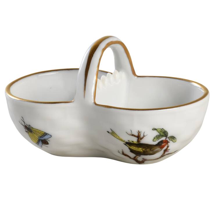 Rothschild Bird (RO) Basket Shaped Individual Twin Salt Dip