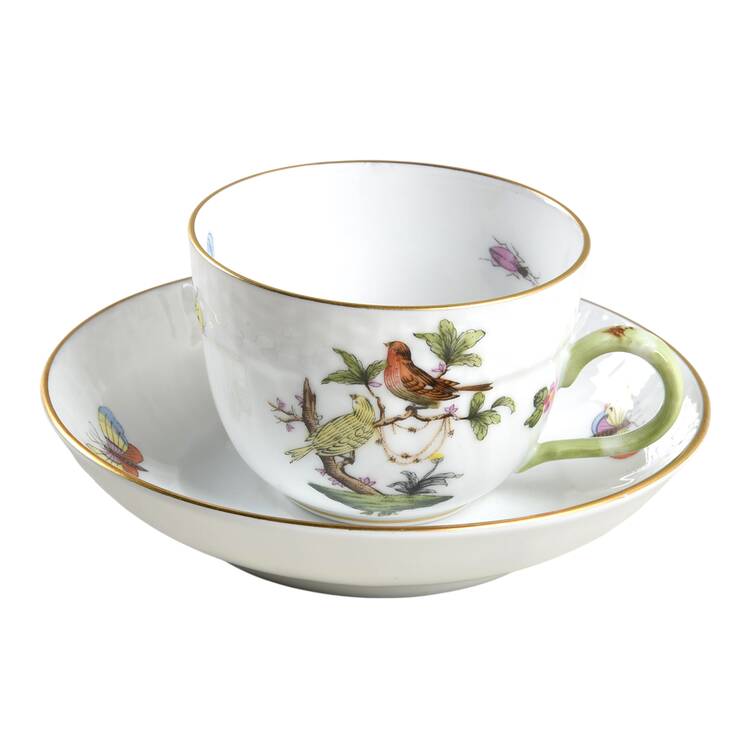 Rothschild Bird (RO) Flat Demitasse Cup & Saucer Set