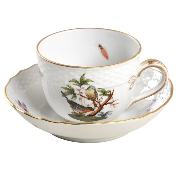Rothschild Bird (RO) Flat Demitasse Cup & Saucer Set