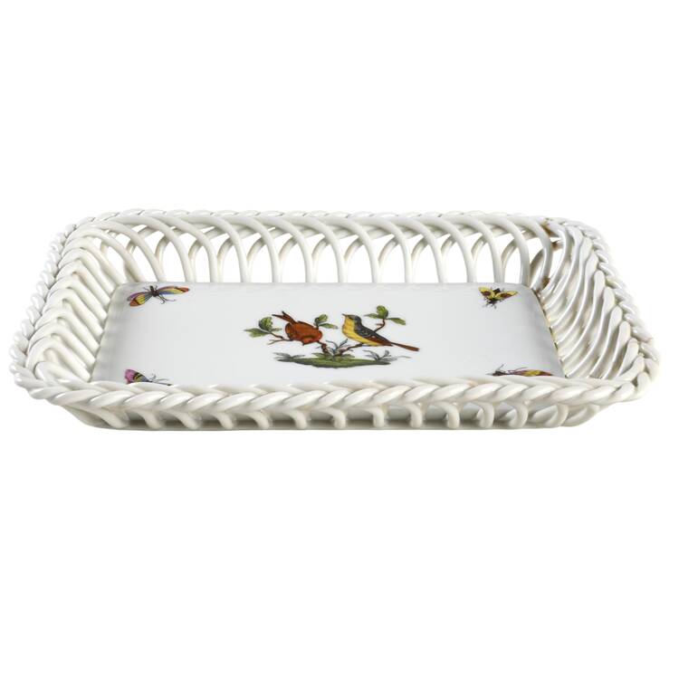 Rothschild Bird (RO) 7" Rectangular Open Weave Basket