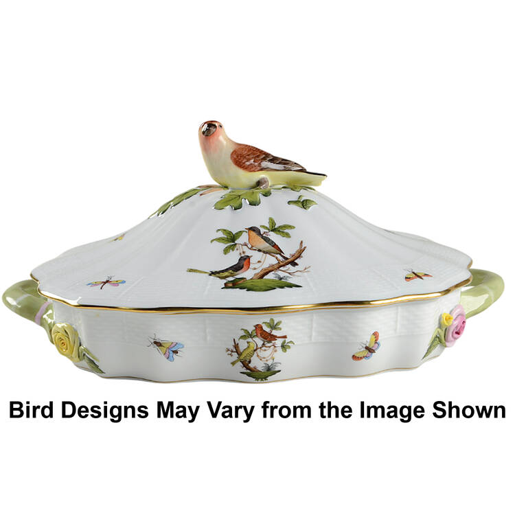 Rothschild Bird (RO) Covered Rectangular Vegetable by Herend