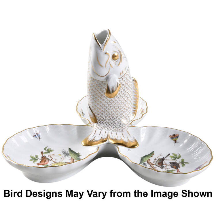 Rothschild Bird (RO) 3-Part Center Fish Relish by Herend