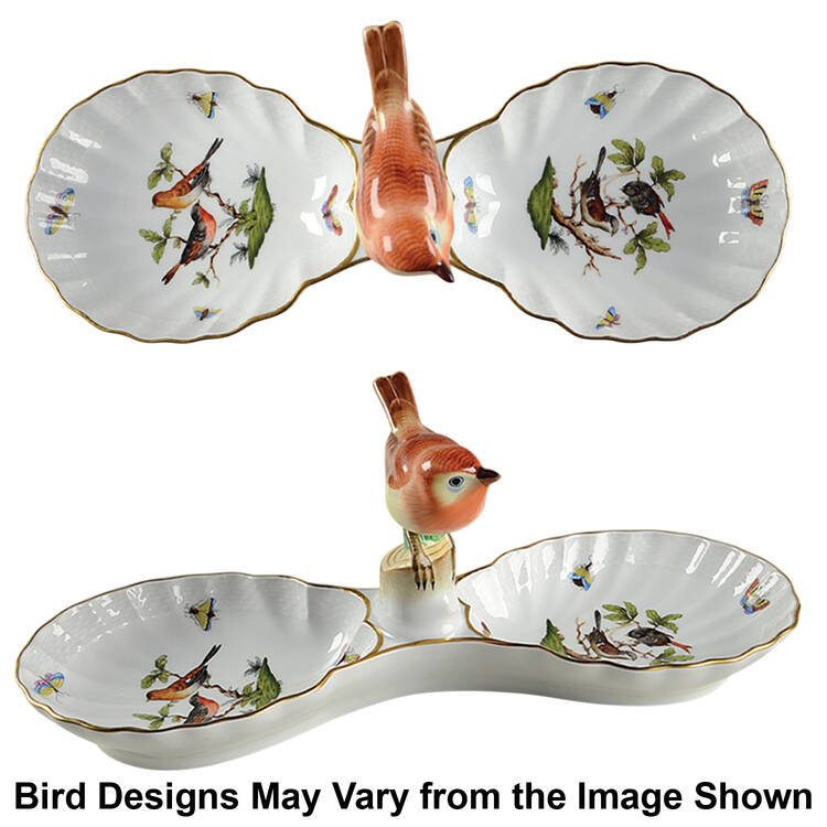 Rothschild Bird (RO) 2-Part Relish with Center Bird Handle