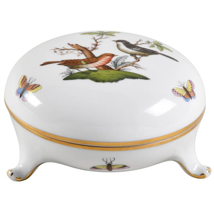 Rothschild Bird (RO) 4" Round Bon Bon & Lid