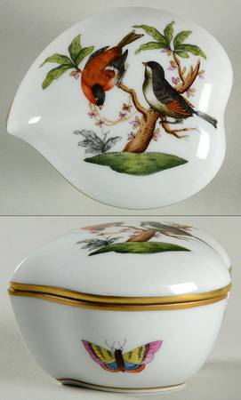 Rothschild Bird (RO) 3" Heart Shape Bon Bon & Lid