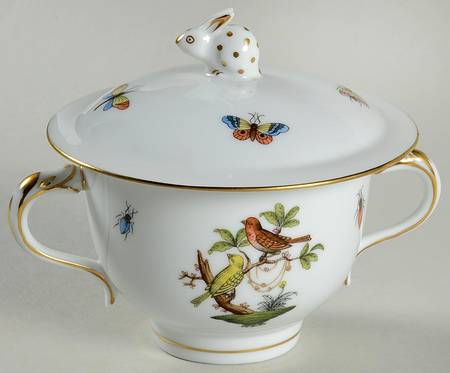 Rothschild Bird (RO) Sugar Bowl & Lid