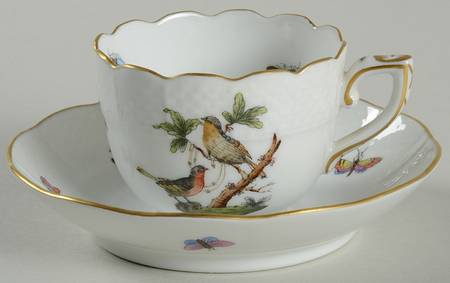Rothschild Bird (RO) Flat Demitasse Cup & Saucer Set
