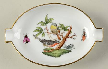 Rothschild Bird (RO) 4" Oval Ashtray with Lips