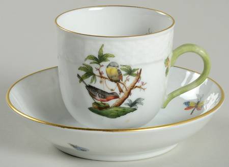 Rothschild Bird (RO) Flat Demitasse Cup & Saucer Set