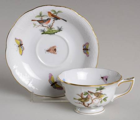 Rothschild Bird (RO) Footed Demitasse Cup & Saucer Set