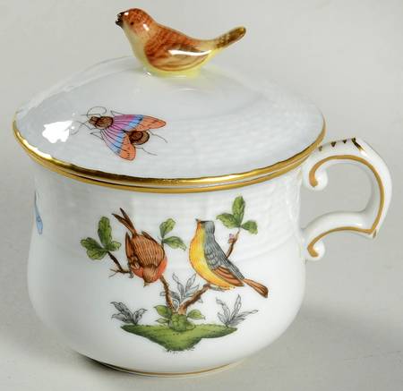 Rothschild Bird (RO) Pot de Creme (2 Pc)-Lid & Base