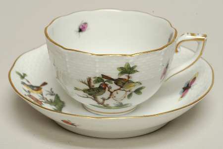 Rothschild Bird (RO) Flat Demitasse Cup & Saucer Set