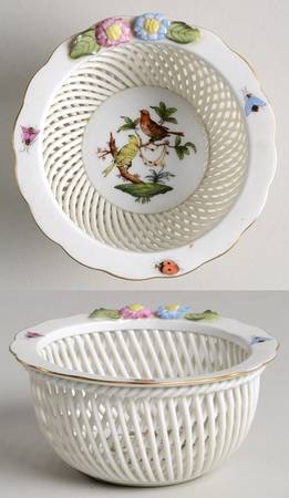 Rothschild Bird (RO) 4" Small Round Open Weave Basket