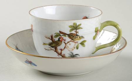 Rothschild Bird (RO) Flat Demitasse Cup & Saucer Set