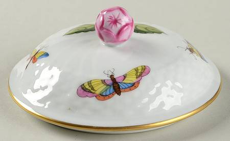 Rothschild Bird (RO) Lid for Cream Soup Bowl w/Pink Bud Finial