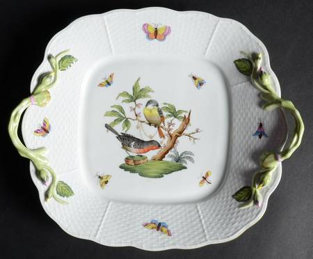 Rothschild Bird (RO) 11" Square Handled Cake Plate