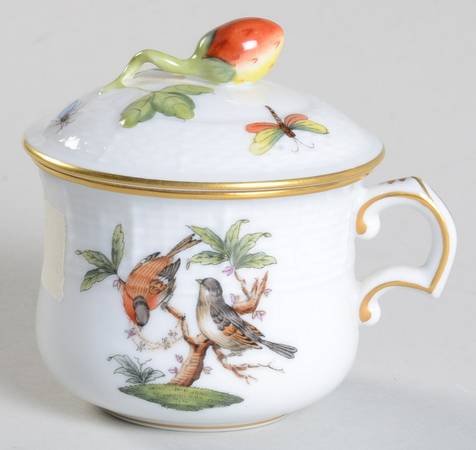 Rothschild Bird (RO) Pot de Creme (2 Pc)-Lid & Base