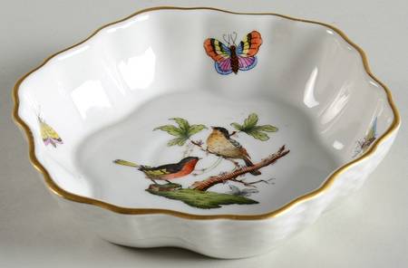 Rothschild Bird (RO) 4" Round Scalloped Dish